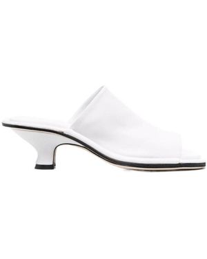 BY FAR Open-Toe Mules - White