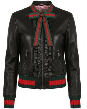 Gucci Knot Leather Coat - Black