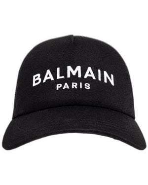 Balmain Logo Embroidered Baseball Cap - Black