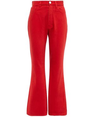 Alaïa High-Rise Bootcut Jeans - Red