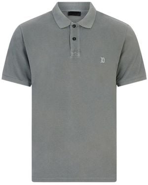 Dondup Logo-Embroidered Polo Shirt - Grey