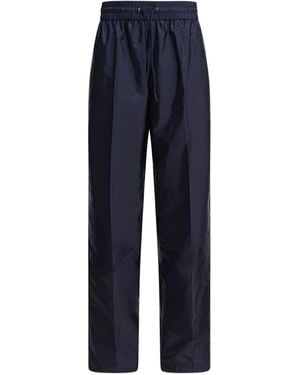 Prada Re-Nylon Drawstring Wide Leg Trousers - Blue