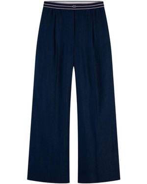 Tommy Hilfiger Pure Linen Twill Straight Trousers - Blue
