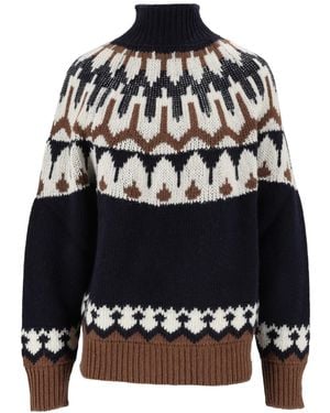 Ermanno Scervino Fair Isle-Knit Wool Sweater - Black