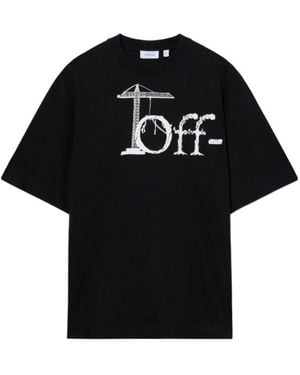 Off-White c/o Virgil Abloh Logo Printed Crewneck T-Shirt - Black