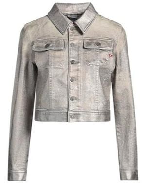 DIESEL Solid-Colored Denim Jacket - Gray