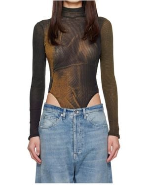 Jean Paul Gaultier Open Back Printed Body - Blue