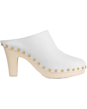 Celine Rive Heeled Clog - White