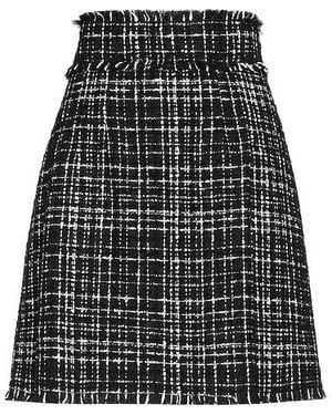 Dolce & Gabbana Plaid Flare Skirt - Black