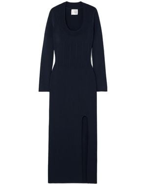 Galvan London U-Neck Knitted Dress - Blue