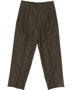 ZEGNA Wide Leg Pleated Pants - Gray