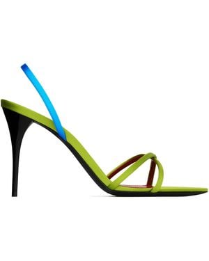 Saint Laurent Open-Toe High-Heeled Sandals - Green