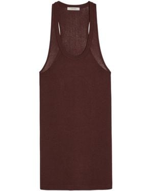 Lemaire Scoop-Neck Fine-Knit Mini Dress - Purple