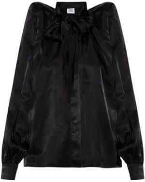 Vetements Shoulder Pads Tied-Neck Shirt - Black