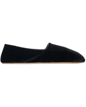 The Row Ponti Velvet Slipper Flats - Black