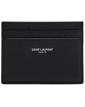 Saint Laurent Leather Card Holder - Black