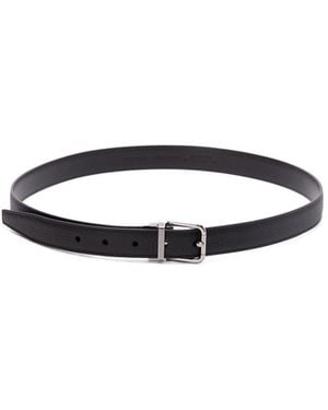 Dolce & Gabbana Logo Engraved Buckle Belt - White