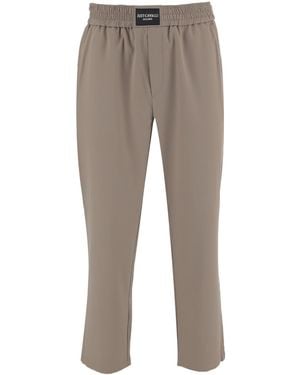 Just Cavalli Elastic Waist Straight-Leg Pants - Gray