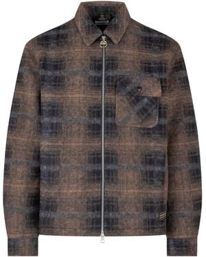Barbour Plaid Zipup Shirt Jacket - Black