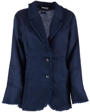 P.A.R.O.S.H. P.A.R.O..H. Frayed-Edge Jacket - Blue