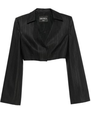 Dondup Collared Cropped Casual Jacket - Black