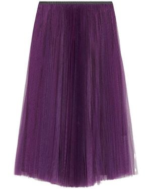 Fabiana Filippi Pleated Tulle Midi Skirt - Purple