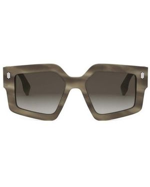 Fendi Eyewear Geometric-Frame Sunglasses - Multicolour