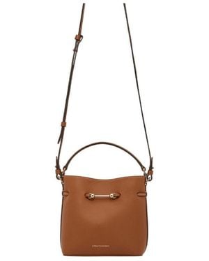 Strathberry Mini Corda Bucket Leather Tote Bag - White