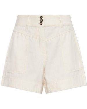 Self-Portrait Belt-Loop Shorts - White