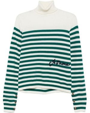 Liu Jo Striped Turtleneck Sweater - Green