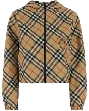 Burberry Ekd Checked Hooded Jacket - Metallic