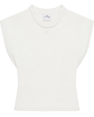 Courreges Cropped Jumper - White