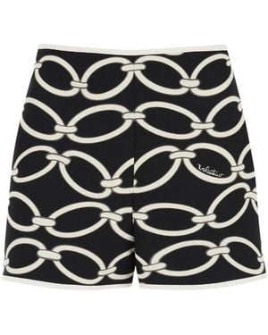 Valentino Chain-Print High-Waisted Shirts - Black