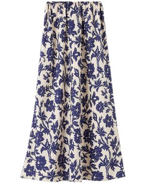 Loro Piana Printed Midi Skirt - Blue