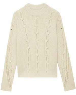 Zadig & Voltaire Morley Cable-Knit Jumper - White
