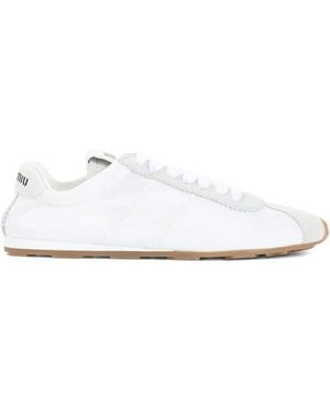 Miu Miu Plume Lace-Up Trainers - White