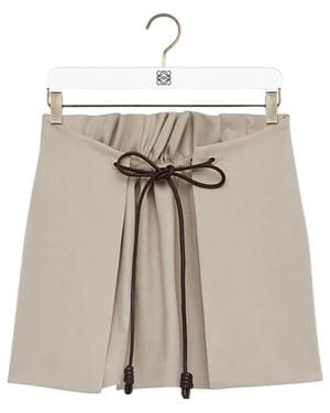 Loewe Drawstring Mini Skirt - Natural