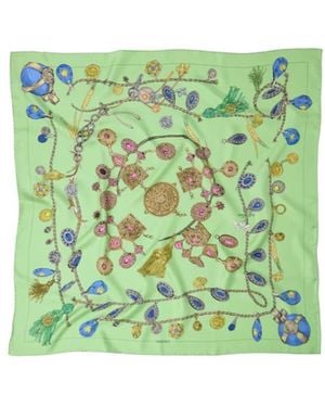 Versace Pattern Printed Twill Scarf - Green