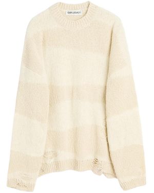 Our Legacy Popover Roundneck Distressed Sweater - Natural