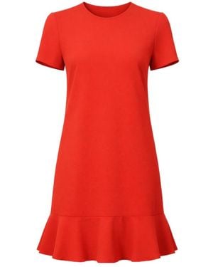 RED Valentino Round Neck Short Sleeve Dress - Red