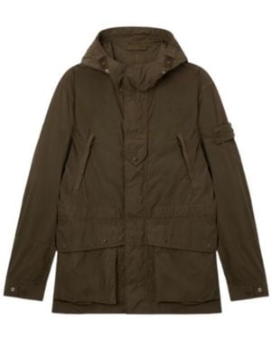 Stone Island Short Parka With Anti-Drop Finish - Green