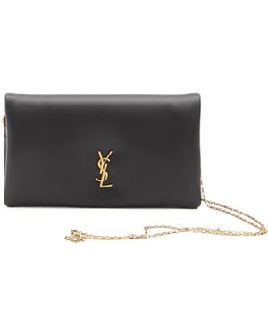Saint Laurent Logo Plaque Bi-Fold Wallet - White