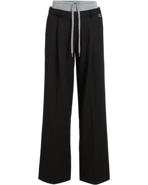 KARL LAGERFELD Ikon Double-Waistband Trousers - Black