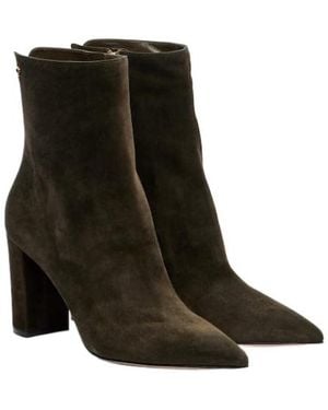 Gianvito Rossi Solid Color Suede Ankle Boots - Brown