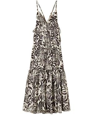 Twinset Printed Maxi Dress - White