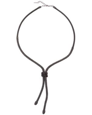 Brunello Cucinelli Precious Leather Bolo Tie - Brown