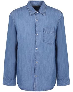 Officine Generale Officine Générale Chest-Pocket Button-Up Shirt - Blue