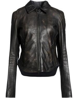 DIESEL Simple Leather Jacket - Black