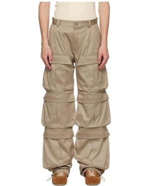 Mugler Belted Cargo Casual Trousers - Natural