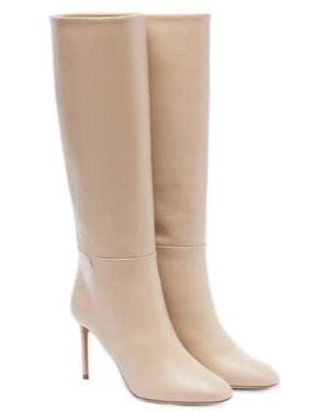Aquazzura Leather Knee-High Boots - White